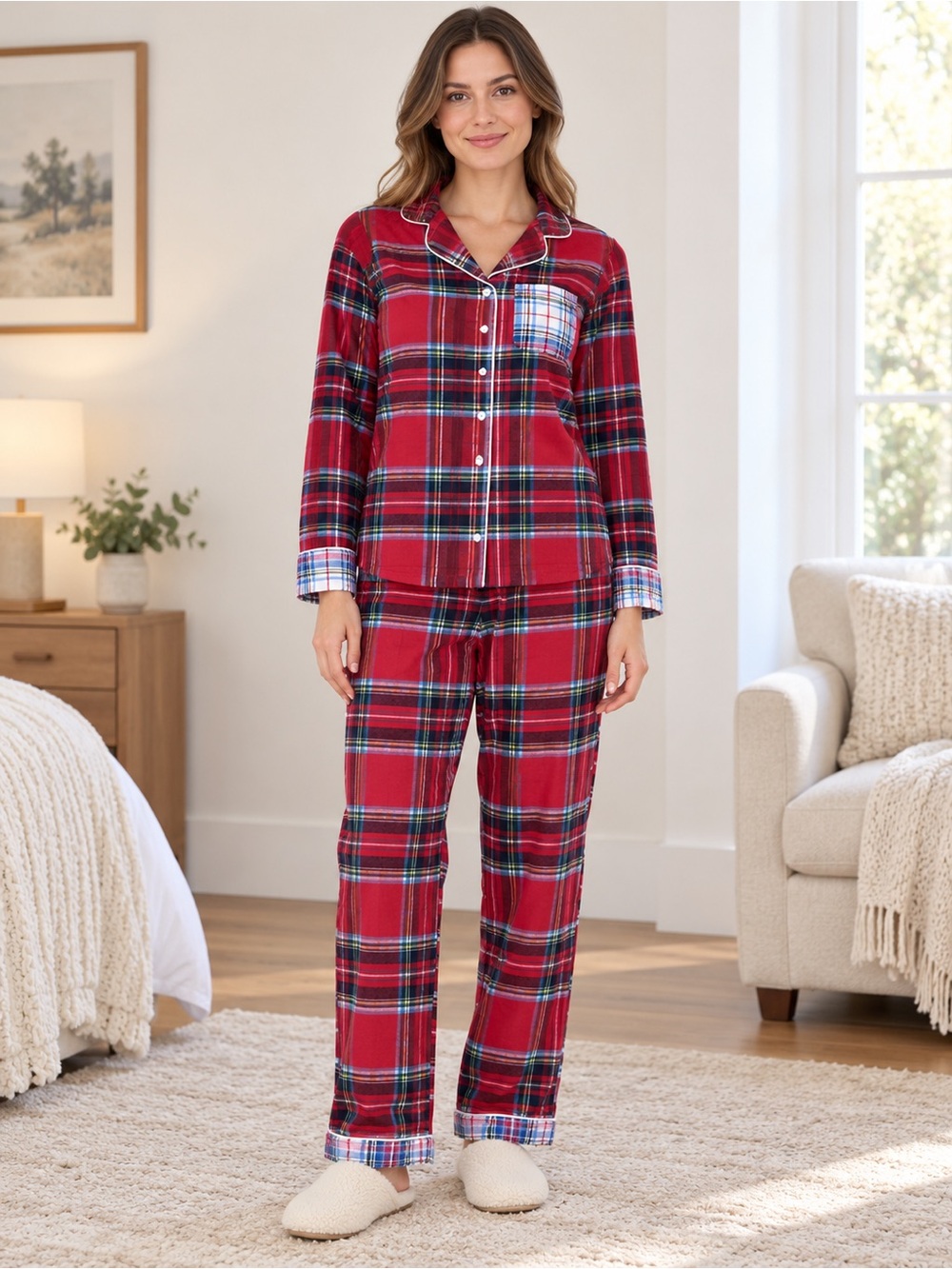 NWOT Red Plaid Women's Pajama Set